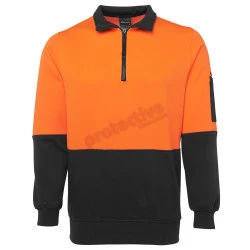 JB's Hi Vis Fleecy Sweat With Half Zip
