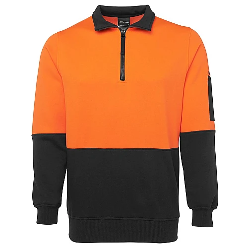 JB's Hi Vis Fleecy Sweat With Half Zip JB's Hi Vis Fleecy Sweat With Half Zip