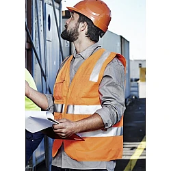 Unisex Hi Vis Zipper Vest with Reflective Tape - ZV998