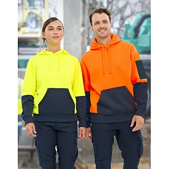 Hi Vis Two Tone Water Resistant Fleece Hoodie SW91