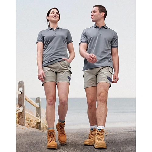 Unisex cotton stretch drill cuffed work shorts - WP29