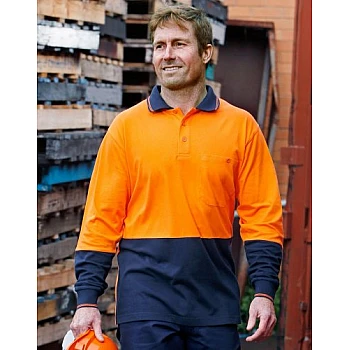 Cotton Jersey Two Tone Long Sleeve Safety Polo Sw36
