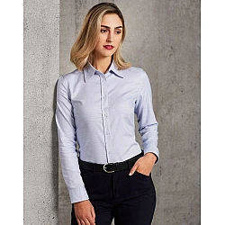 Ladies Dot Contrast Long Sleeve Shirt M8922 Ladies Dot Contrast Long Sleeve Shirt M8922