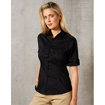 Ladies Short Sleeve Military Shirt M8911