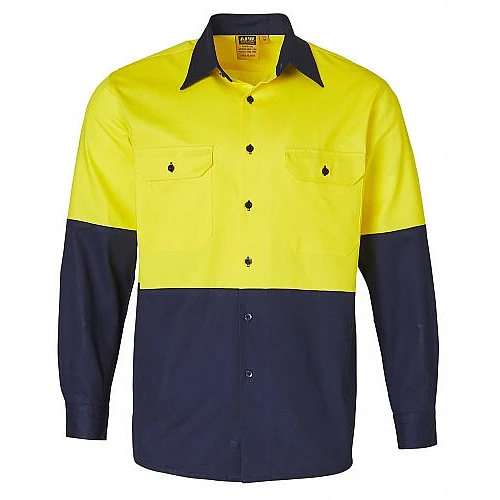 Long Sleeve Cotton Drill Safety Shirt Sw54