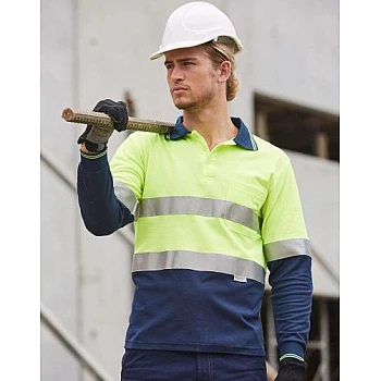 Long Sleeve Safety Polo With 3M Reflective Tape  Sw21a