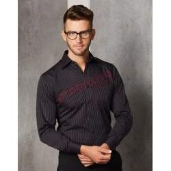 Men's Dobby Stripe Long Sleeve Shirt M7132 Men's Dobby Stripe Long Sleeve Shirt M7132