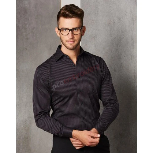 Men's Dobby Stripe Long Sleeve Shirt M7132 Men's Dobby Stripe Long Sleeve Shirt M7132