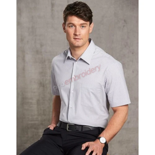 Men's Ticking Stripe Short Sleeve Shirt M7200s Men's Ticking Stripe Short Sleeve Shirt M7200s