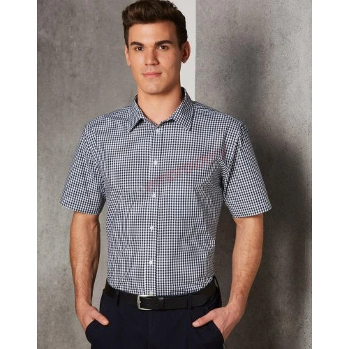 Men’s Gingham Check Short Sleeve Shirt M7300s Men’s Gingham Check Short Sleeve Shirt M7300s