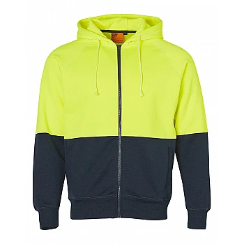 Hi Vis Two Tone Fleece Zipper Hoodie