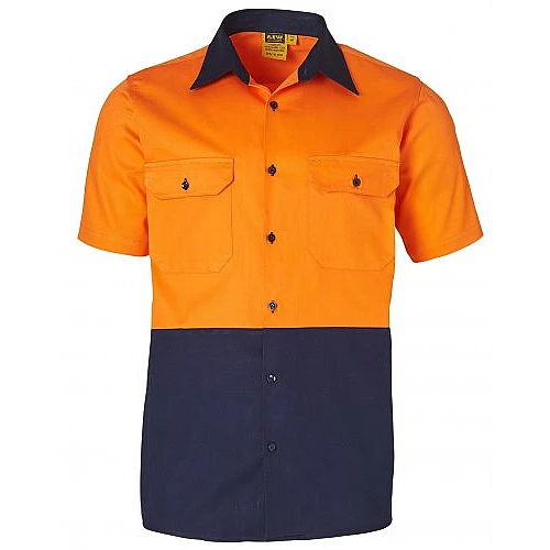Short Sleeve Cotton Drill Safety Shirt Sw53 Short Sleeve Cotton Drill Safety Shirt Sw53