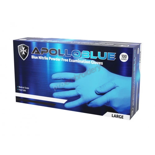 Apollo Nitrile Blue Powder Free Examination Gloves Apollo Nitrile Blue Powder Free Examination Gloves