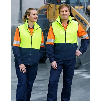 Hi Vis Two Tone Fleece Vest Sw08