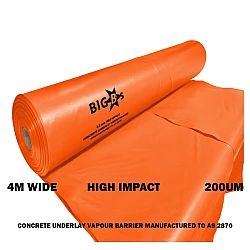 Builders Film Orange High Impact 4M X 33M X 200um 4 Folded