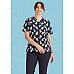Womens Christmas V-Neck Short Sleeve Scrub Top