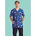 Mens Christmas V-Neck Short Sleeve Scrub Top