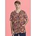 Unisex V-Neck Printed Scrub Top