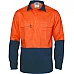 DNC Hi Vis Two Tone Close Front Cotton Drill Shirt