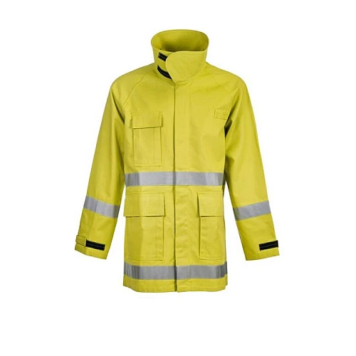 Fire - Fighting Jacket With Fr Reflective Tape Lime Yellow