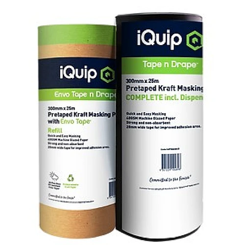 iQuip Envo Pretaped Kraft Masking Paper and Dispenser