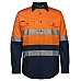 Hi Vis Close Front Long Sleeve Work Shirt With Reflective Tape