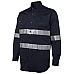 Hi Vis Dark Navy Long Sleeve Shirt With Reflective Tape