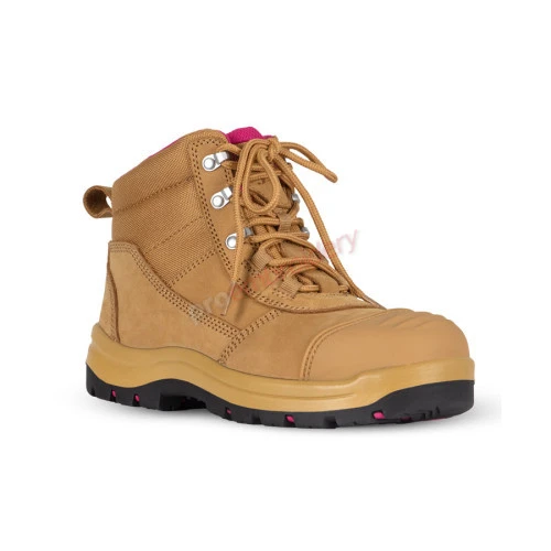 JB's Wear Ladies Atrax Zip Safety Boots (Wheat/Pink) JB's Wear Ladies Atrax Zip Safety Boots (Wheat/Pink)