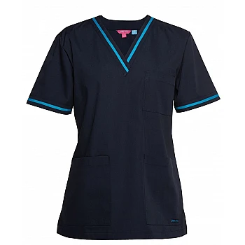 Ladies Contrast Scrub Top