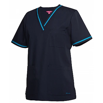 Ladies Contrast Scrub Top