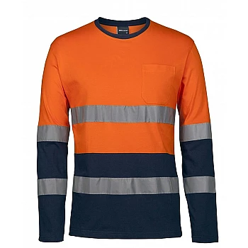 Day & Night Long  Sleeve Crew Neck Cotton T-Shirt