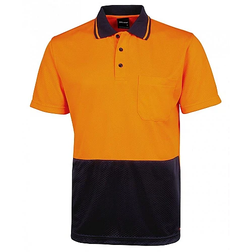 Hi Vis Jacquard Non Cuff Polo