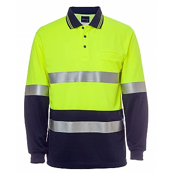 Hi Vis L/S (D+N) Cotton Back Polo