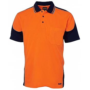 Hi Vis Polo Shirt Coloured Sleeves 