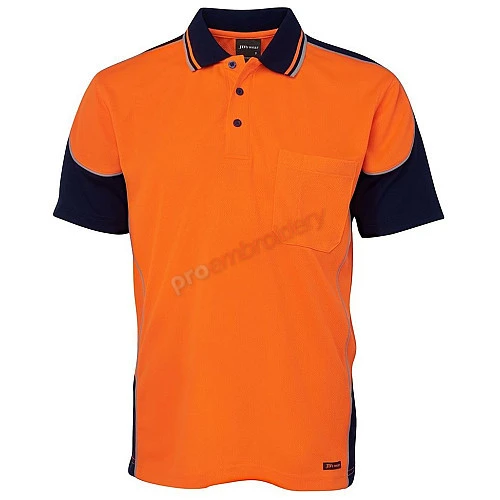 Hi Vis Polo Shirt Coloured Sleeves 