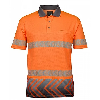 Hi Vis S/S Arrow Sub Polo With Segmented Tape