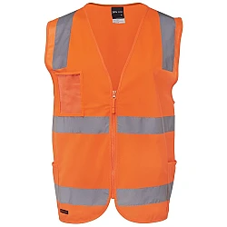 Hi Vis Zipper Safety Vest With Reflective Tape