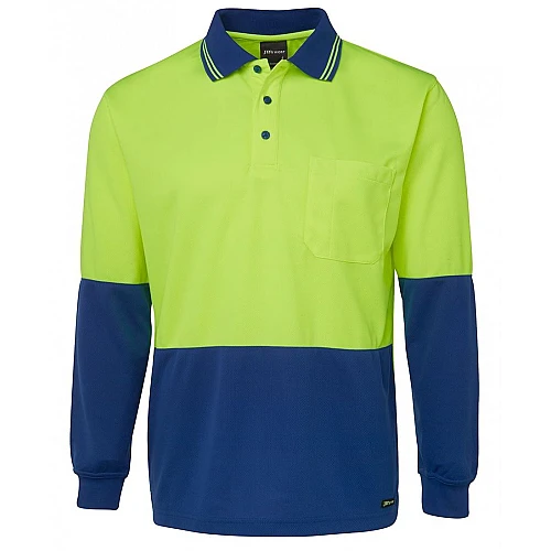 Hi Vis Long Sleeve Traditional Polo