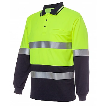 Hi Vis Night Day Traditional Long Sleeve Polo