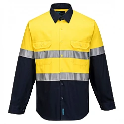 Hi Vis Two Tone Regular Weight Long Sleeve Shirt With Tape Hi Vis Two Tone Regular Weight Long Sleeve Shirt With Tape