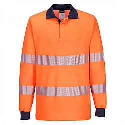 Pw3 Hi Vis Polo Shirt Long Sleeves - T186 