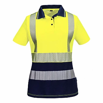 Hi-Vis Womens Cotton Comfort Contrast Polo Shirt S/S