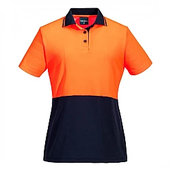 Hi-Vis Women's Cotton Comfort Contrast Polo Shirt S/S Hi-Vis Women's Cotton Comfort Contrast Polo Shirt S/S