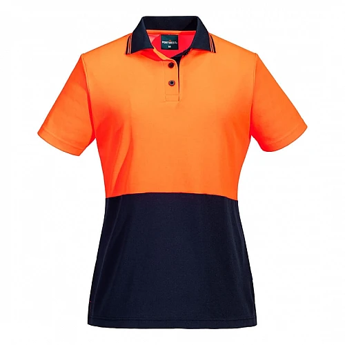 Hi-Vis Women's Cotton Comfort Contrast Polo Shirt S/S 
