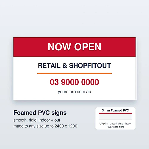 Custom Printed Foamed PVC Signs 3mm Custom Printed Foamed PVC Signs 3mm