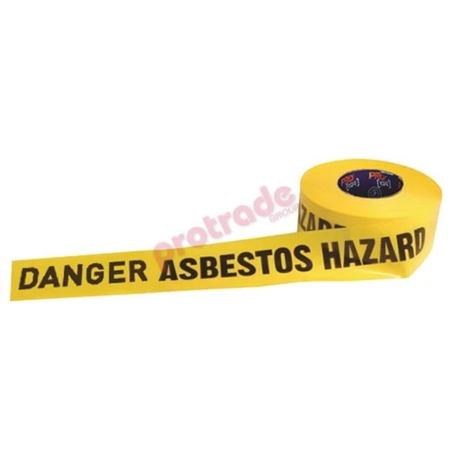 Barricade Tape - 300m X 75mm Danger Asbestos Dust Hazard Print
