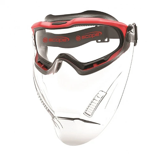 Spartan With Clear Visor/Red Frame Titanium Af/As Clear Lens Spartan With Clear Visor/Red Frame Titanium Af/As Clear Lens