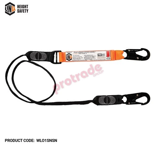 Elite Single Leg Shock Absorbing Webbing Lanyard With Hardware Sn X2