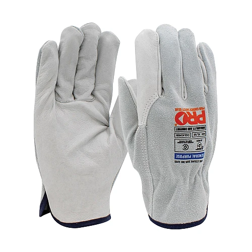 Riggamate Natural Cowgrain Leather Palm Split Back Glove