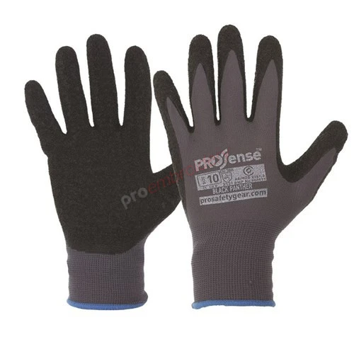 Black Panther Glove Latex Palm Nylon Liner
